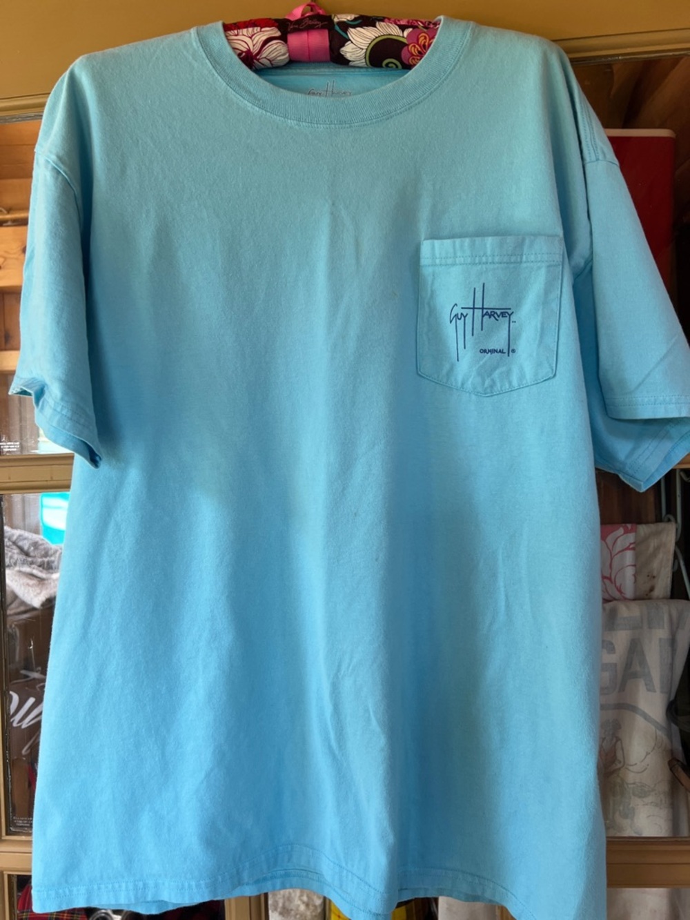 Guy Harvey Gulfstream Men's Back-Printed Cotton Tee Large Pool Blue - Picture 4 of 7